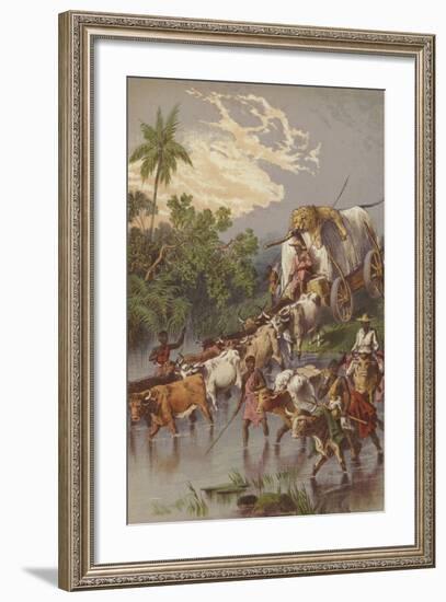 Crossing a Stream in South Africa-null-Framed Giclee Print