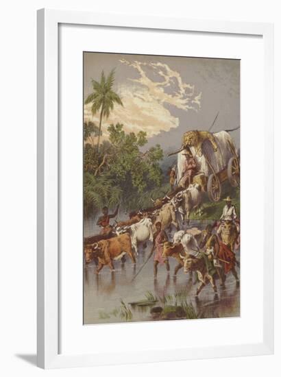 Crossing a Stream in South Africa-null-Framed Giclee Print