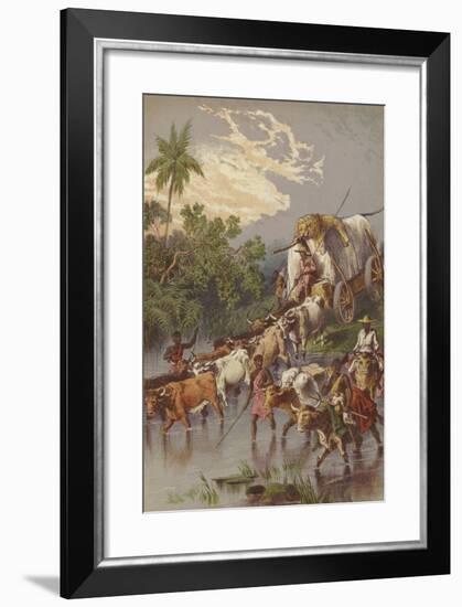 Crossing a Stream in South Africa-null-Framed Giclee Print