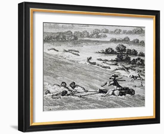 Crossing Elephant's Coast, Engraving from Travels into Interior of Africa Via Cape of Good Hope-Francois Le Vaillant-Framed Giclee Print