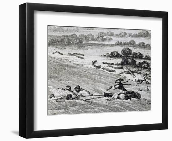 Crossing Elephant's Coast, Engraving from Travels into Interior of Africa Via Cape of Good Hope-Francois Le Vaillant-Framed Giclee Print