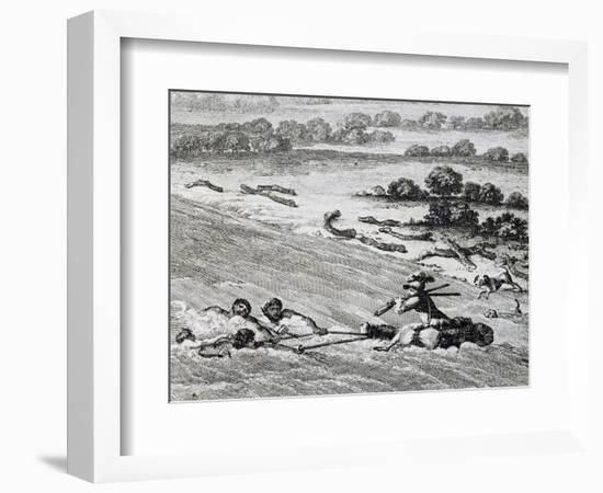 Crossing Elephant's Coast, Engraving from Travels into Interior of Africa Via Cape of Good Hope-Francois Le Vaillant-Framed Giclee Print