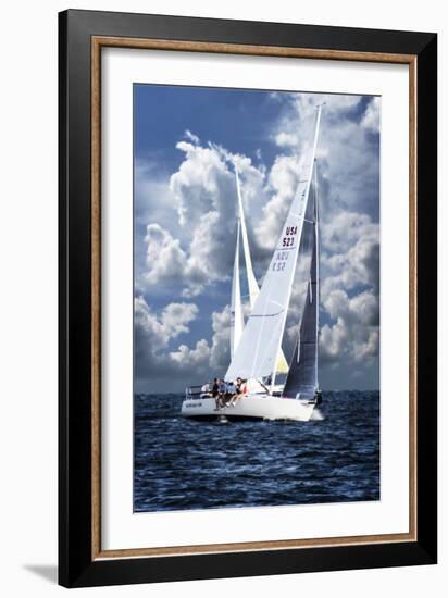 Crossing Sailboats-Alan Hausenflock-Framed Photographic Print