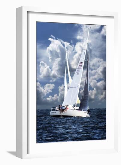 Crossing Sailboats-Alan Hausenflock-Framed Photographic Print