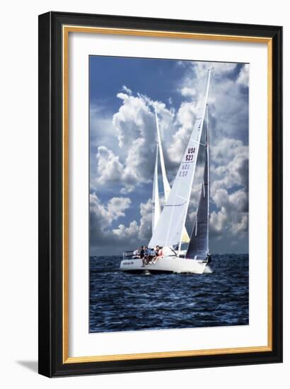 Crossing Sailboats-Alan Hausenflock-Framed Photographic Print