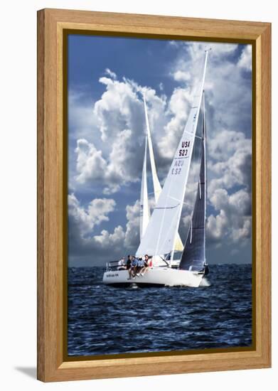 Crossing Sailboats-Alan Hausenflock-Framed Premier Image Canvas