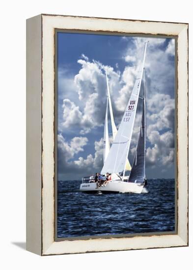 Crossing Sailboats-Alan Hausenflock-Framed Premier Image Canvas