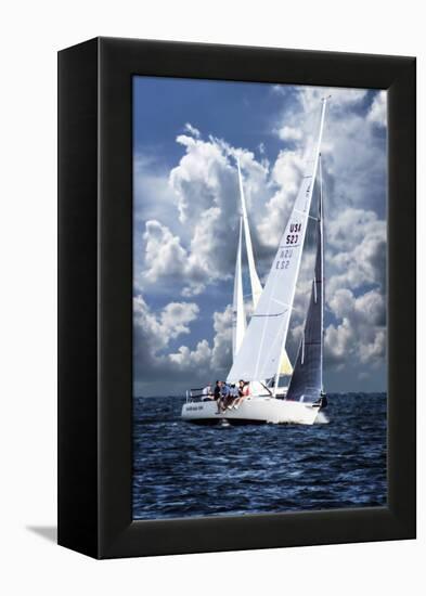 Crossing Sailboats-Alan Hausenflock-Framed Premier Image Canvas