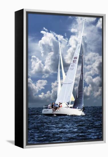 Crossing Sailboats-Alan Hausenflock-Framed Premier Image Canvas