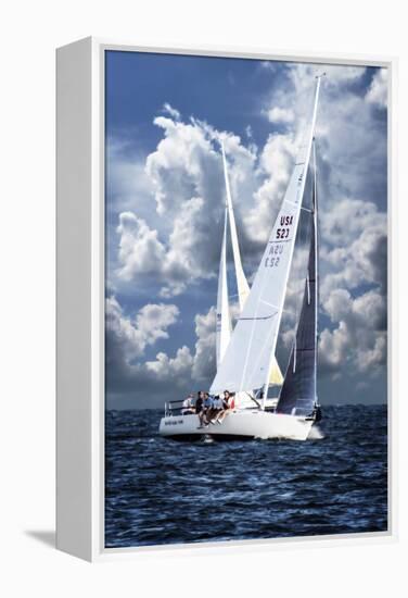 Crossing Sailboats-Alan Hausenflock-Framed Premier Image Canvas