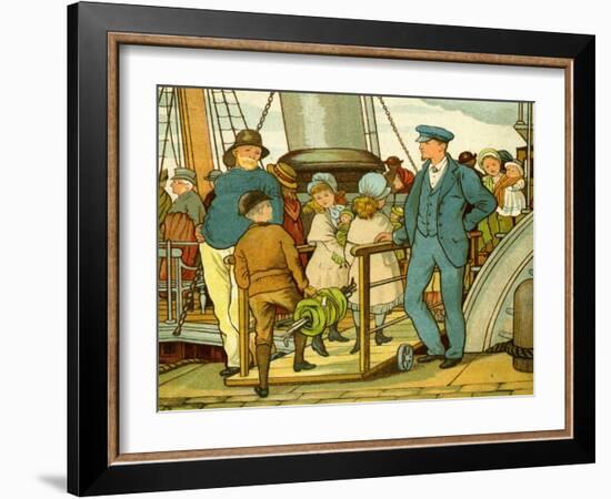 Crossing the channel and boarding the ferry-Thomas Crane-Framed Giclee Print