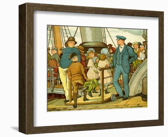 Crossing the channel and boarding the ferry-Thomas Crane-Framed Giclee Print