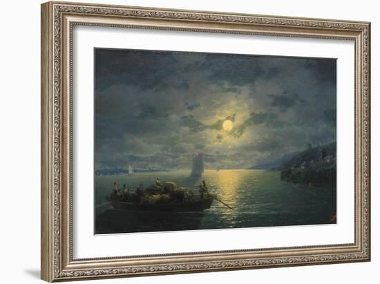 Crossing the Dnepr River at Moonlit Night, 1897-Ivan Konstantinovich Aivazovsky-Framed Giclee Print