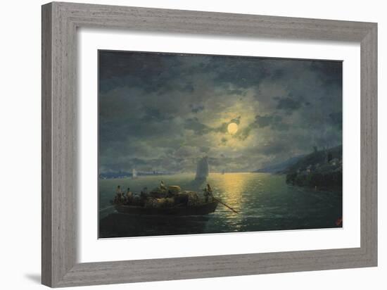 Crossing the Dnepr River at Moonlit Night, 1897-Ivan Konstantinovich Aivazovsky-Framed Giclee Print