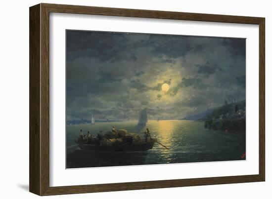 Crossing the Dnepr River at Moonlit Night, 1897-Ivan Konstantinovich Aivazovsky-Framed Giclee Print