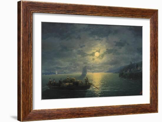 Crossing the Dnepr River at Moonlit Night, 1897-Ivan Konstantinovich Aivazovsky-Framed Giclee Print