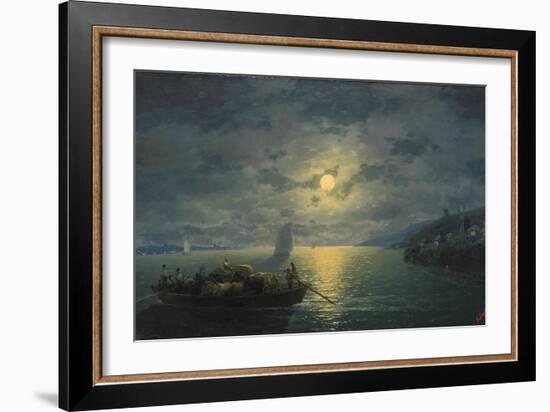 Crossing the Dnepr River at Moonlit Night, 1897-Ivan Konstantinovich Aivazovsky-Framed Giclee Print