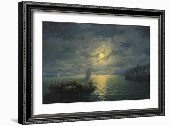 Crossing the Dnepr River at Moonlit Night, 1897-Ivan Konstantinovich Aivazovsky-Framed Giclee Print