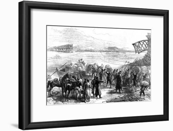 Crossing the Ebro at Castijon; War in Spain, 1875-null-Framed Giclee Print