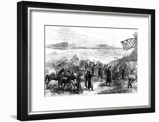 Crossing the Ebro at Castijon; War in Spain, 1875-null-Framed Giclee Print