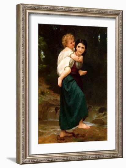 Crossing the Ford-William Adolphe Bouguereau-Framed Art Print