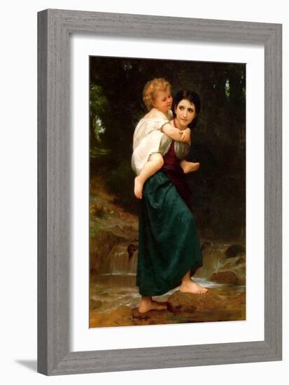 Crossing the Ford-William Adolphe Bouguereau-Framed Art Print