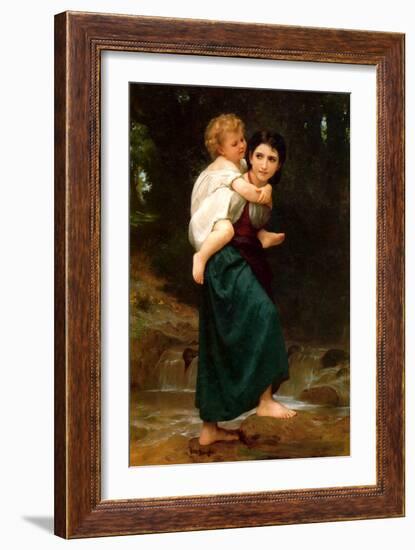 Crossing the Ford-William Adolphe Bouguereau-Framed Art Print