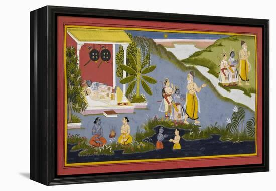 Crossing the Ganges-null-Framed Premier Image Canvas