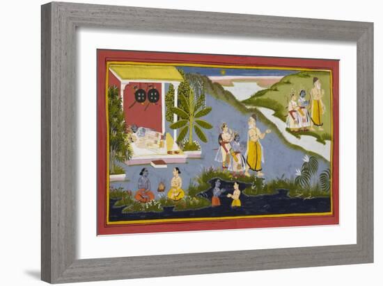 Crossing the Ganges-null-Framed Giclee Print