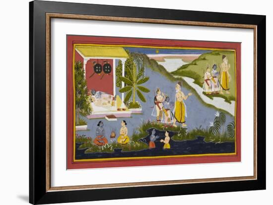 Crossing the Ganges-null-Framed Giclee Print