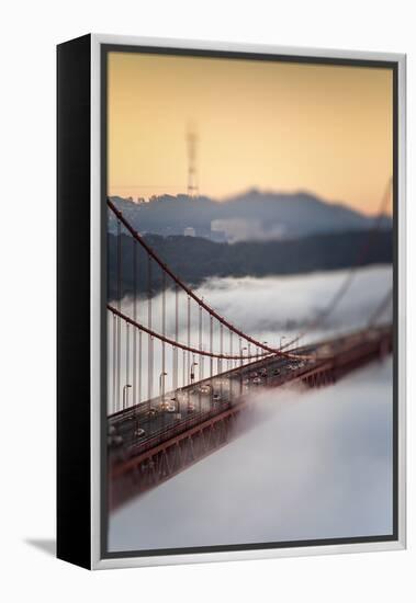 Crossing The Gate Morning Fog Golden Gate Bridge, San Francisco California Travel-Vincent James-Framed Premier Image Canvas