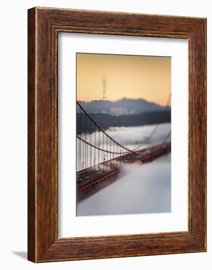 Crossing The Gate Morning Fog Golden Gate Bridge, San Francisco California Travel-Vincent James-Framed Photographic Print