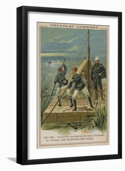 Crossing the Marshes of Bahr-El-Ghazal in Africa-null-Framed Giclee Print