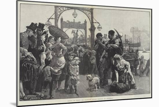 Crossing the Mersey, the Steam-Ferry Between Liverpool and Birkenhead-Alfred Edward Emslie-Mounted Giclee Print