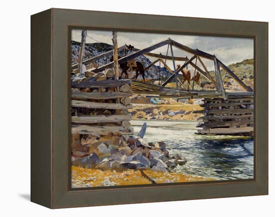 Crossing the Rio Grande, C.1914-31 (Oil on Canvas)-Walter Ufer-Framed Premier Image Canvas