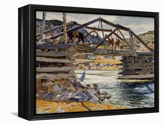 Crossing the Rio Grande, C.1914-31 (Oil on Canvas)-Walter Ufer-Framed Premier Image Canvas