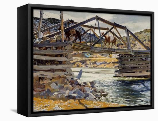 Crossing the Rio Grande, C.1914-31 (Oil on Canvas)-Walter Ufer-Framed Premier Image Canvas