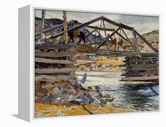 Crossing the Rio Grande, C.1914-31 (Oil on Canvas)-Walter Ufer-Framed Premier Image Canvas