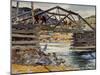Crossing the Rio Grande, C.1914-31 (Oil on Canvas)-Walter Ufer-Mounted Giclee Print
