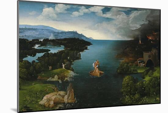 Crossing the River Styx, 1520-1524-Joachim Patinir-Mounted Giclee Print