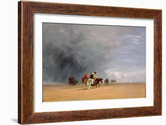 Crossing the Sands, 1848 (Oil on Panel)-David Cox-Framed Giclee Print