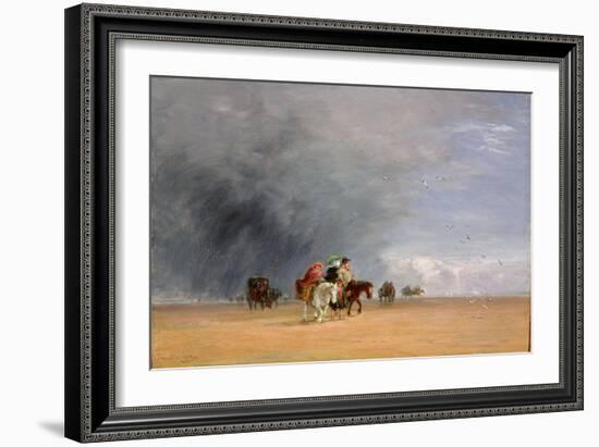 Crossing the Sands, 1848 (Oil on Panel)-David Cox-Framed Giclee Print