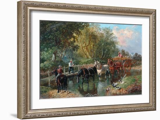 Crossing the Stream-John Frederick Herring Jnr-Framed Giclee Print