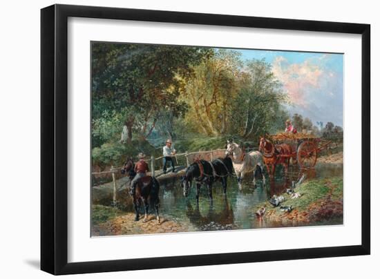 Crossing the Stream-John Frederick Herring Jnr-Framed Giclee Print