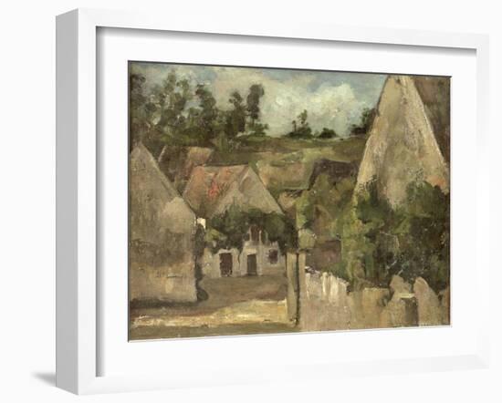 Crossroads at the Rue Remy, Auvers, c.1872-Paul Cézanne-Framed Giclee Print