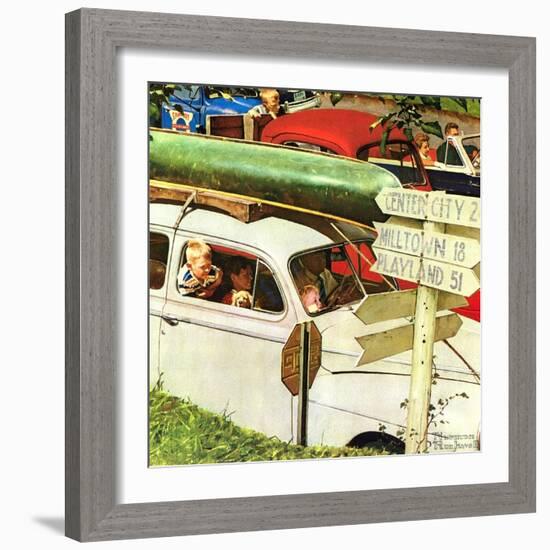 Crossroads on Sunday-Norman Rockwell-Framed Giclee Print