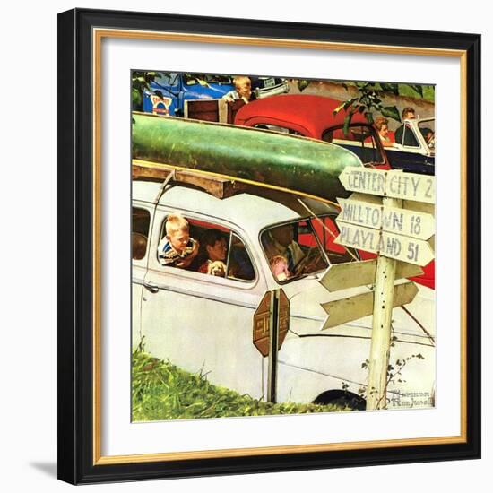 Crossroads on Sunday-Norman Rockwell-Framed Giclee Print