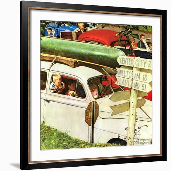 Crossroads on Sunday-Norman Rockwell-Framed Giclee Print