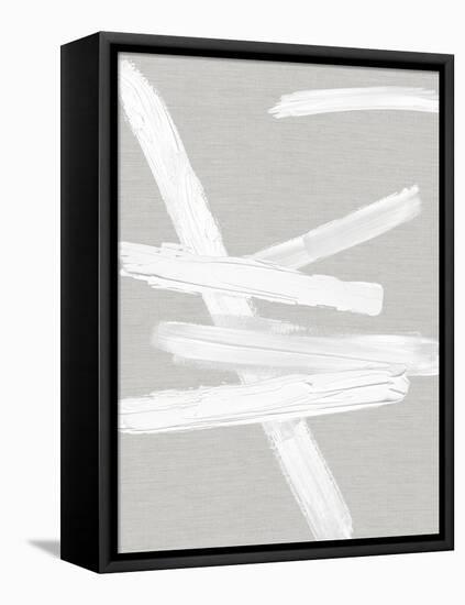 Crossroads White on Gray I-Ellie Roberts-Framed Stretched Canvas