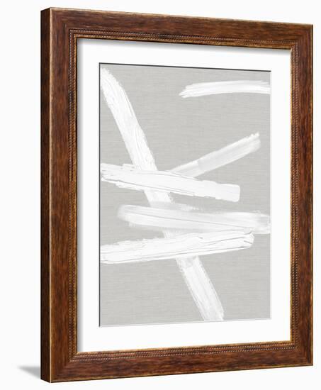 Crossroads White on Gray I-Ellie Roberts-Framed Art Print